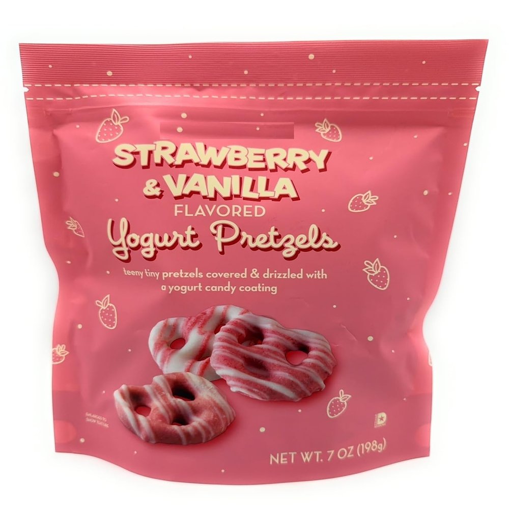 Strawberry & Vanilla Flavored Yogurt Pretzels, trader joe 7oz