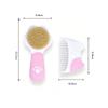 Baby Brush Set, Natural Soft Goat Hair Brush and Comb for Newborn Toddler, Pink view 2