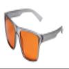 Medspex Sleep Glasses with Dark Orange Blue Light Blocking Lenses | Matte Crystal Black Grey | Unisex Sleep Eyewear for Evening Screen Time | LED Light Protection Glasses|Lightweight Rectangular Frame view 1