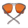Medspex Sleep Glasses with Dark Orange Blue Light Blocking Lenses | Matte Crystal Black Grey | Unisex Sleep Eyewear for Evening Screen Time | LED Light Protection Glasses|Lightweight Rectangular Frame view 2