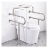 Handicap Grab Bars - 23 Inch Toilet Handrail Safety Support Bar for Seniors and Disabled - Wall to Floor Mounted Bath Rail Accessories view 2