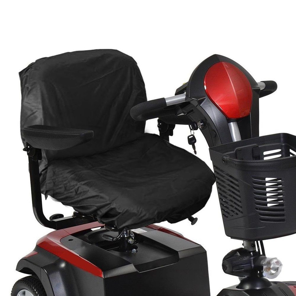 FGDHZGMJF Mobility Scooter Seat Cover for eWheels EW-11 3-Wheel, Electric Wheelchair Seat Cover from Sun, Rain, Dust, Elderly Disable Wheelchair Seat Protector,A Black