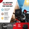 FGDHZGMJF Mobility Scooter Seat Cover for eWheels EW-11 3-Wheel, Electric Wheelchair Seat Cover from Sun, Rain, Dust, Elderly Disable Wheelchair Seat Protector,A Black view 3