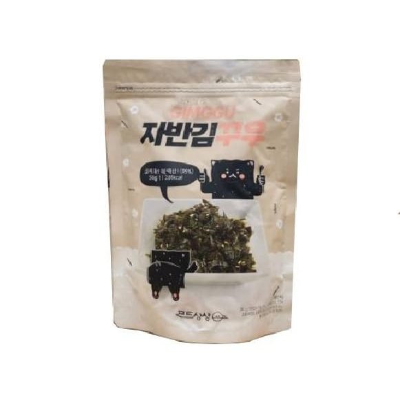 GimKkoowu [SAVORY CRUNCH] Seasoned Seaweed Flakes, Roasted Stone Seaweed Crumbles with Sesame & Perilla Oil, Perfect for Rice Balls, 1.76 oz (Pack of 6)