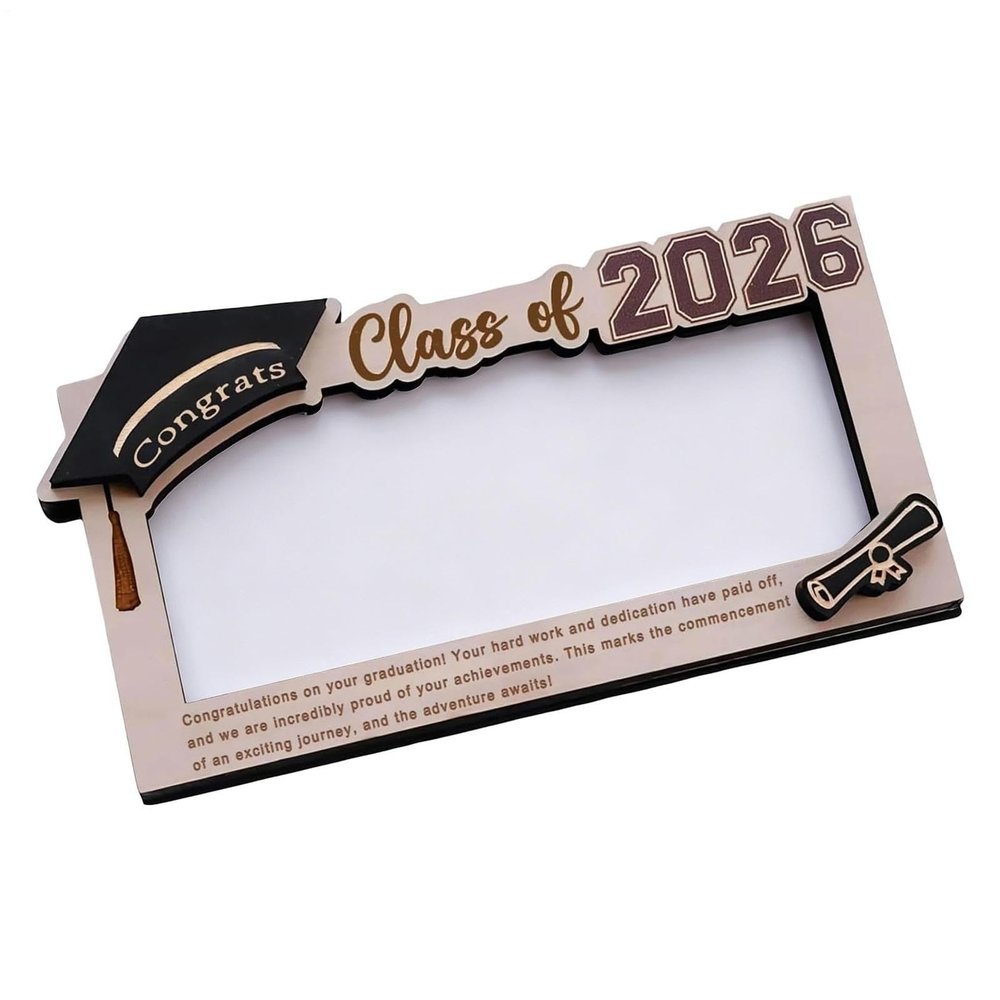 Graduation Currency Vault - Cute Plywood Showcase, 7.87 Inches Celebration Parcel with Whimsical Engraving, Reward Souvenir, Achievement Keepsake, Bill Presenter for Memorable Senior Recognition