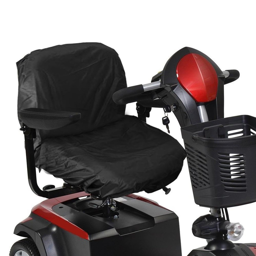 FGDHZGMJF Mobility Scooter Seat Cover for Shoprider Sunrunner Sport 4-Wheel, Electric Wheelchair Seat Cover from Sun, Rain, Dust, Elderly Disable Wheelchair Seat Protector,A Black