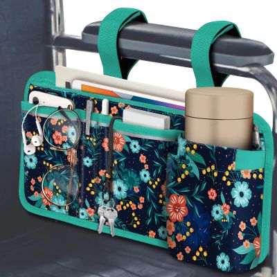 FINPAC Wheelchair Side Bag with Cup Holder, Wheelchair Armrest Pouch