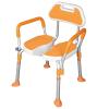 Shower Chair with Arms, Folding Design, 350 LB Capacity, 5-Level Adjustable Non-Slip Feet, Cutout for Personal Hygiene - Ideal for Seniors, Disabled, and Pregnant Users view 1