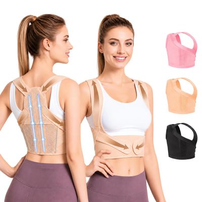 Lightweight Posture Corrector with Upper Back Brace for Women & Men