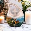 JAGLASH Deer Cremation Urns for Human Ashes Adult Female, Green Teardrop Funeral Urns for Adult Male - Landscape Burial Urn for Ashes for Women & Man - Memorial Urn for Mother & Father - 10 Inch view 4