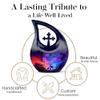 JAGLASH Deer Teardrop Cremation Urns for Adult Ashes Women & Man Set of 1 Large & 4 Keepsake, Blue Memorial Urns for Adult Male - Drop Urn for Human Ashes - Landscape Funeral Urn - 10 & 3 Inch view 4