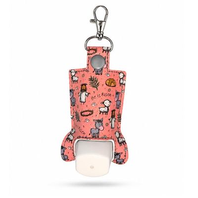 Pink He is Risen Inhaler Holder Key Fob