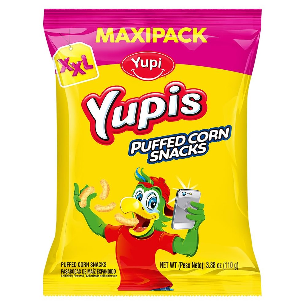 Yupi Puffed Corn Snacks, Maxipack, 3.88 oz