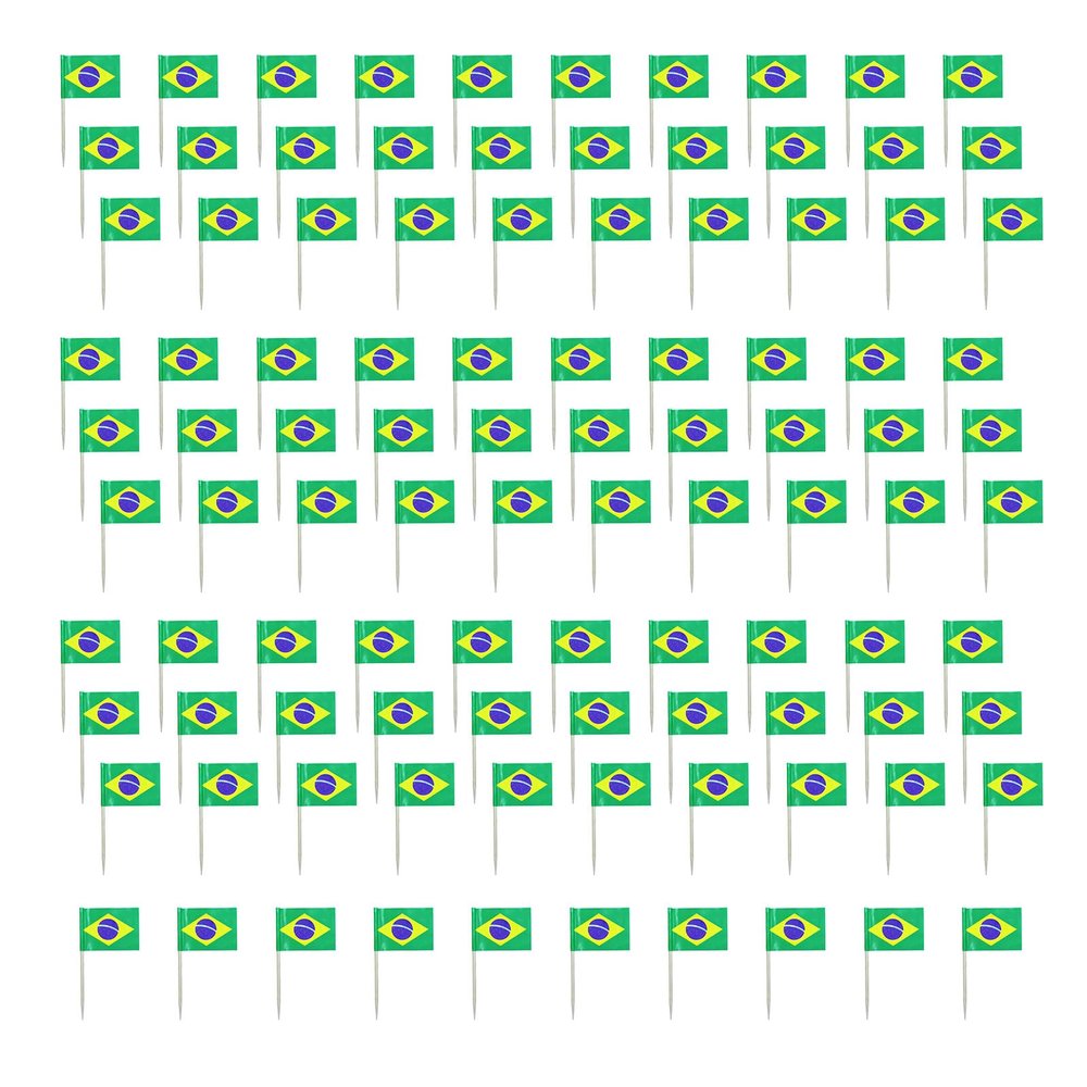 100Pcs National Flag Toothpicks Cupcake Picks Decoration for Display Desserts Snacks Food and Football Themed Parties Party Decoration Toothpicks
