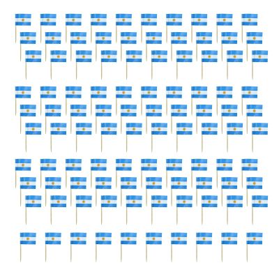 100Pcs National Flag Toothpicks Cupcake Picks Decoration for Display Desserts Snacks Food and Football Themed Parties Party Decoration Toothpicks