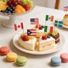 100Pcs National Flag Toothpicks Cupcake Picks Decoration for Display Desserts Snacks Food and Football Themed Parties Party Decoration Toothpicks view 4