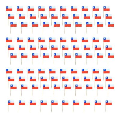 100Pcs National Flag Toothpicks Cupcake Picks Decoration for Display Desserts Snacks Food and Football Themed Parties Party Decoration Toothpicks