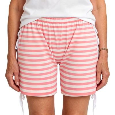 Oyolan Incontinence Panty for Men Women High Waist Oversize Waterproof Boxer Shorts Special Needs Clothing Striped Pink XX-Large
