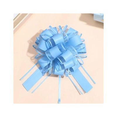 Pull Bows for Gift Wrapping 100Pcs Wedding Car Ribbon Pull Bows Knot Gift Wrap Decor Birthday Party Supplies Pew Chairs DIY Home Decoration(Blue)
