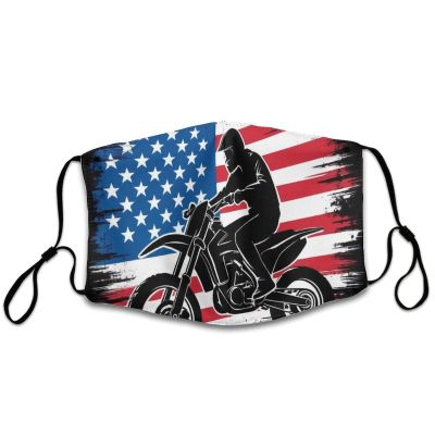 Meaudiwes Fashion Adjustable Balaclava Unisex Face Scarf Dust Cloth Reusable Face Scarf Motorcycle American Flag Motocross Dirt Bike