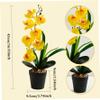 UWEOTYYY 17 Inch Orchid in Pot, Realistic Yellow Faux Orchid with 7 Flower Heads & 4 Leaves, Real Touch Decorative Silk Flowers for Home Office Wedding, Phalaenopsis view 3
