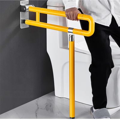 Heavy Duty Folding Stainless Steel Toilet Handrails - Wall Mounted Bathroom Safety Support Rail, 200kg Load Capacity, Durable & Space-Saving Design for Elderly & Disabled Use