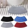 Curved Shower Mat Curved Bath Floor Mat Bathroom Solid Soft Carpet Non-Slip Shower Rug Quick Dry Absorbent Foot Toilet(Grey,40x75cm 1PC) view 2