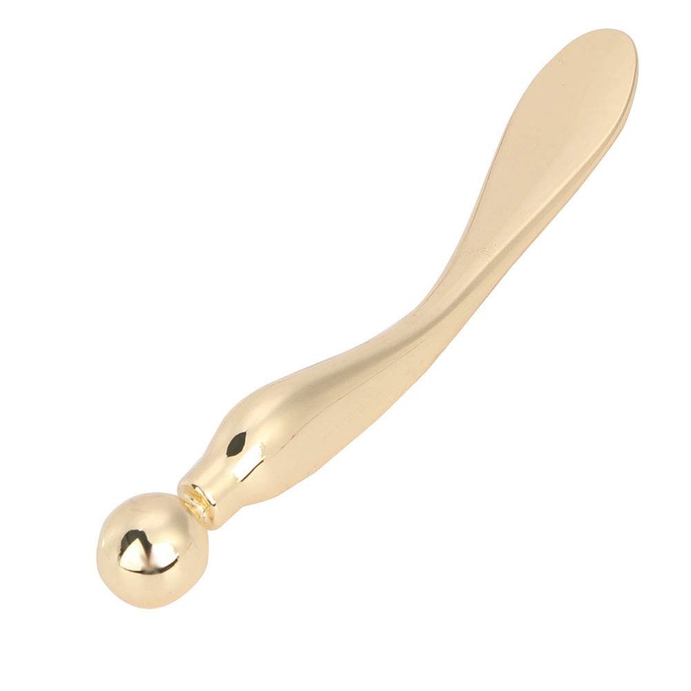 Omquot Eye Massage Stick, Zinc Alloy Anti-Wrinkle Spoon for Relieving Eye Fatigue Mini Portable Design (Gold)