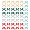 MECCANIXITY 50Pcs Mini Ribbon Bow 1.8 Inch Mini Fabric Satin Ribbon Flower Bows for Craft DIY Sewing Wedding Birthday Party Silver/Green/Red/Dark Green/Gold view 1