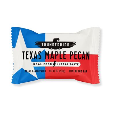 Thunderbird Mini Energy Snack Bars, 2x 10 Count Bags, Gluten-Free with Protein, Healthy Real Food, Vegan Paleo Non-GMO, No Added Sugar, Perfectly Portable Size (Texas Maple Pecan)