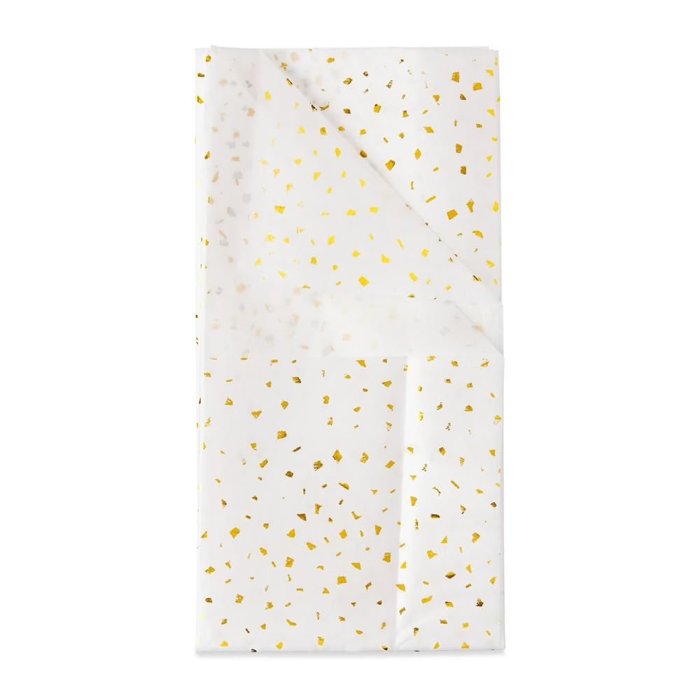 Gold Hotstamp Gift Wrap Tissue Paper Sheets, 12 Count Decorative Wrapping Paper for Gift Bags, Boxes, Retail Packaging, Party Favors & Holiday Presents