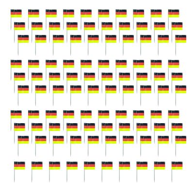 100Pcs National Flag Toothpicks Cupcake Picks Decoration for Display Desserts Snacks Food and Football Themed Parties Party Decoration Toothpicks