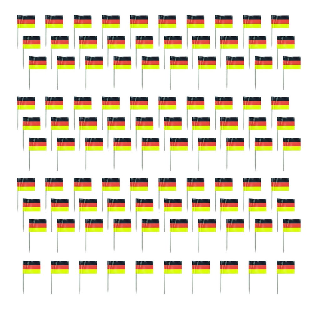 100Pcs National Flag Toothpicks Cupcake Picks Decoration for Display Desserts Snacks Food and Football Themed Parties Party Decoration Toothpicks