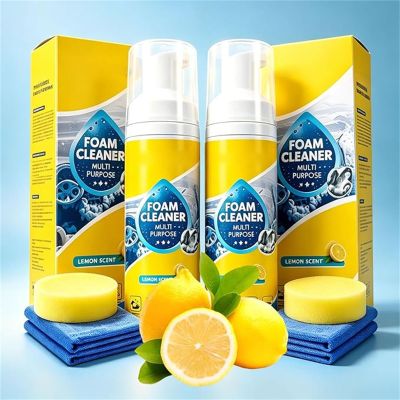 4-In-1 Multi-Enzyme Foam Cleaner, Foam Cleaner Multi Purpose, Powerful & Multipurpose Car Interior Foam Cleaners (2pcs)