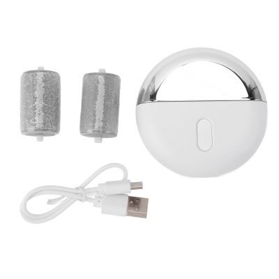 Pearl White Electric Foot Callus Remover with 2 Grinding Heads and 2 Speed Settings Rechargeable Foot File for Dry Cracked Skin