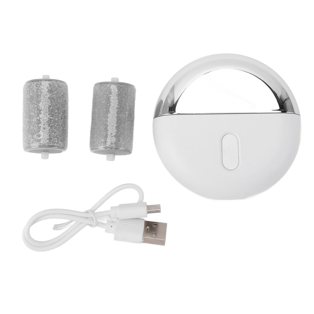 Pearl White Electric Foot Callus Remover with 2 Grinding Heads and 2 Speed Settings Rechargeable Foot File for Dry Cracked Skin