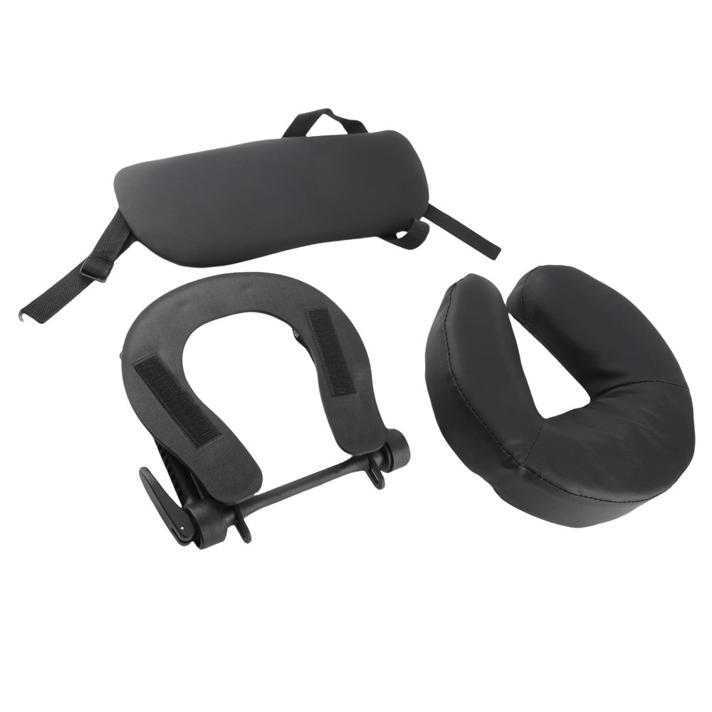 NOENNULL Adjustable Beauty Bed Headrest Cradle Soft U Shape Pillow for Massage Table Black