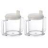 OSOLADY 2pcs Drinking Cup for Seniors, Spill Proof Plastic Cups with Double Handles, Elderly Handle Beverage Bottle, Dysphagia Container for Disabled view 1