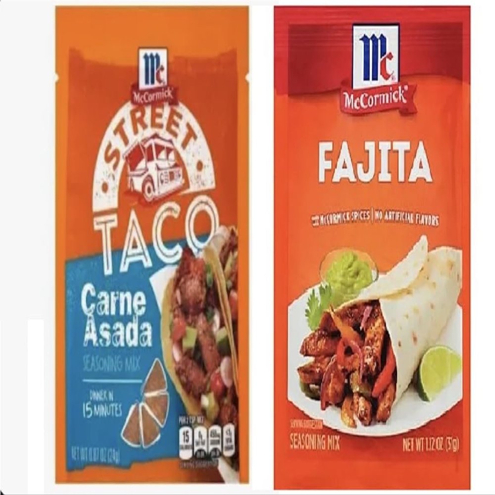 McCormick Seasonings & Rubs - set of 2 packets (Carne Asada 0.87oz & Fajita 1.12oz)