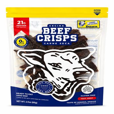 Carne Seca Cecina BEEF CRISPS Sonora Style Dried Meat, Beef Jerky (2.11 oz (60g))
