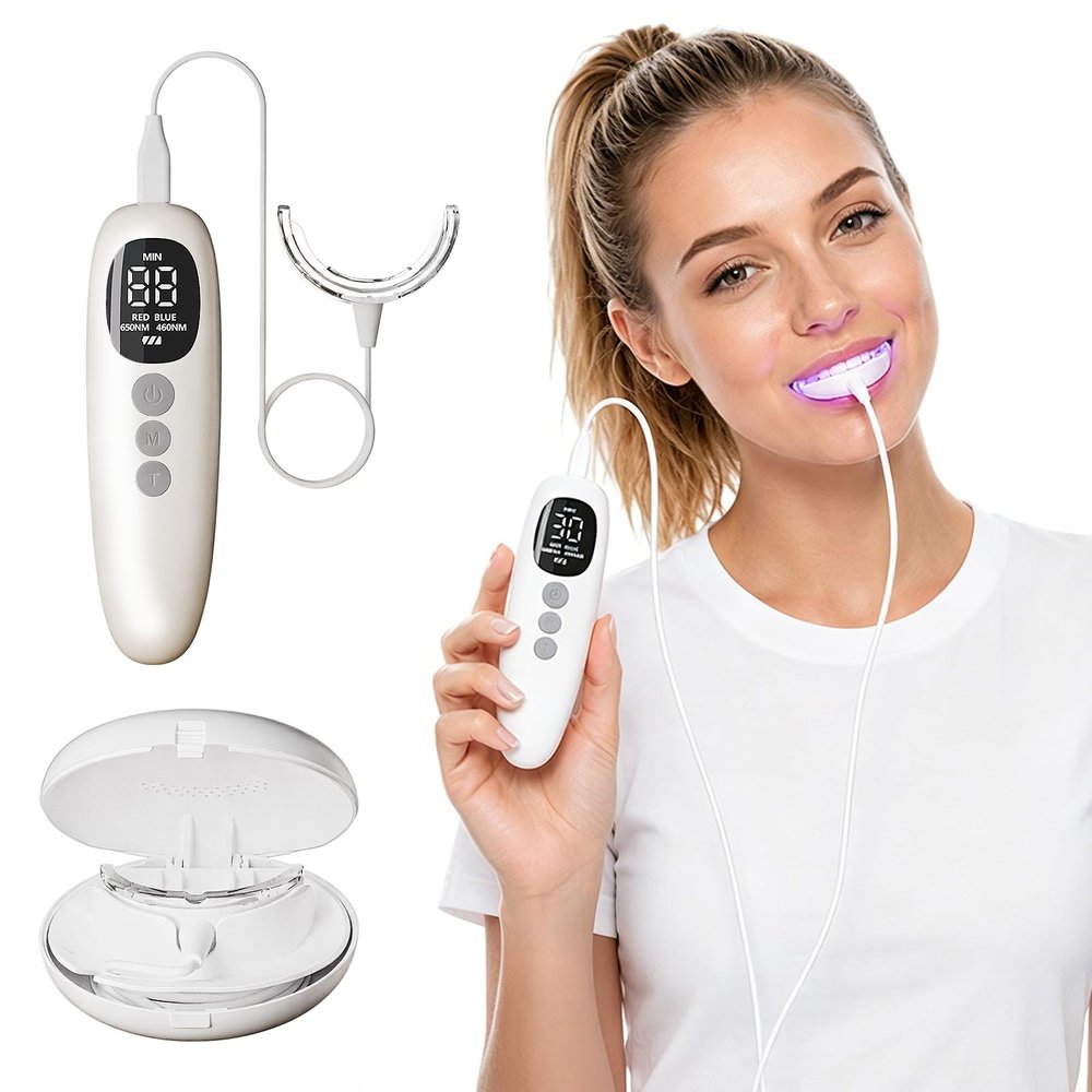 Red Light Therapy for Gums, Oral Care kit for LED Red & Blue Light, Helps Reduce Gum Inflammation and Gum Recession, Relieve Toothaches, and Teeth Whitening Accelerator