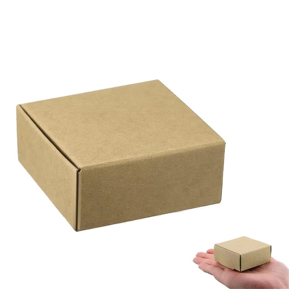 HGKdtRY 10Pcs Small Kraft Paper Gift Boxes 2.16'' x 2.16'' x 0.98'' for Ornaments Earring Jewelry Wrapping Packaging Cardboard Boxes Moving Supplies(Kraft)