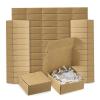 HGKdtRY 10Pcs Small Kraft Paper Gift Boxes 2.16'' x 2.16'' x 0.98'' for Ornaments Earring Jewelry Wrapping Packaging Cardboard Boxes Moving Supplies(Kraft) view 3