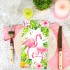 FYSUIMU 50 Pcs Pink Flamingo Guest Napkins Palm Leaves Floral Paper Napkins Summer Hawaii Tropical Disposable Bathroom Hand Towels for Party Dinner Table Supplies view 3
