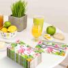 FYSUIMU 50 Pcs Pink Flamingo Guest Napkins Palm Leaves Floral Paper Napkins Summer Hawaii Tropical Disposable Bathroom Hand Towels for Party Dinner Table Supplies view 4