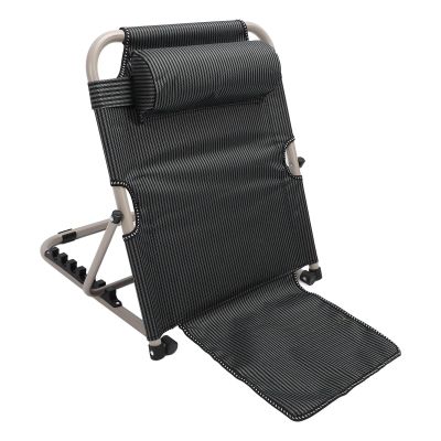 Lifting Bed Backrest Floor Support Chair Thickened Stainless Steel Tube Multifunctional Chair for Pregnant Women, Elderly, Grass Camping, 6 Level Adjustment (Blue Stripe)