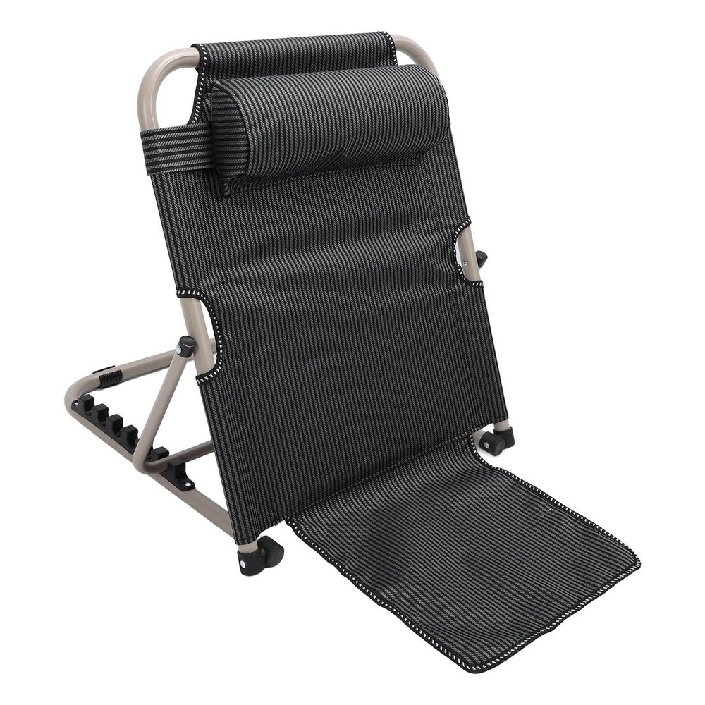Lifting Bed Backrest Floor Support Chair Thickened Stainless Steel Tube Multifunctional Chair for Pregnant Women, Elderly, Grass Camping, 6 Level Adjustment (Blue Stripe)