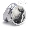 Snow Mountain Lone Wolf Round Pill Box for Organizer and Containers,Vitamin Case for Purse & Pocket Mini,Organizer Box- 3 Compartment to Hold Vitamins,Fish Oil and Supplements view 2