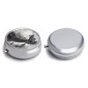 Snow Mountain Lone Wolf Round Pill Box for Organizer and Containers,Vitamin Case for Purse & Pocket Mini,Organizer Box- 3 Compartment to Hold Vitamins,Fish Oil and Supplements view 3