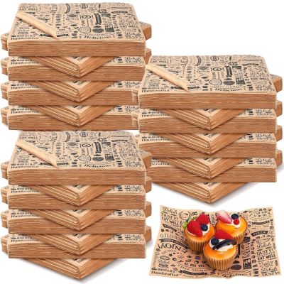Outus 8 x 10 inch Deli Wax Paper Sheets Grease Resistant Tray Basket Liners Newsprint Paper Water and Grease Proof Sandwich Wrapping Square Hot Dog Wrappers for Food Baking (Brown,1800 Pcs)